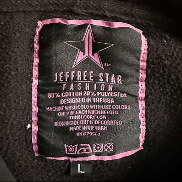Jeffrey Star Cosmetics‎ Hoodie Sweatshirt Merch Black Pink Unisex Womens Large - Picture 7 of 7